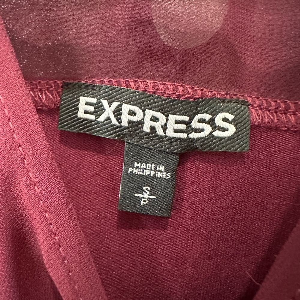 Express burgundy mesh blouse - Picture 3 of 4